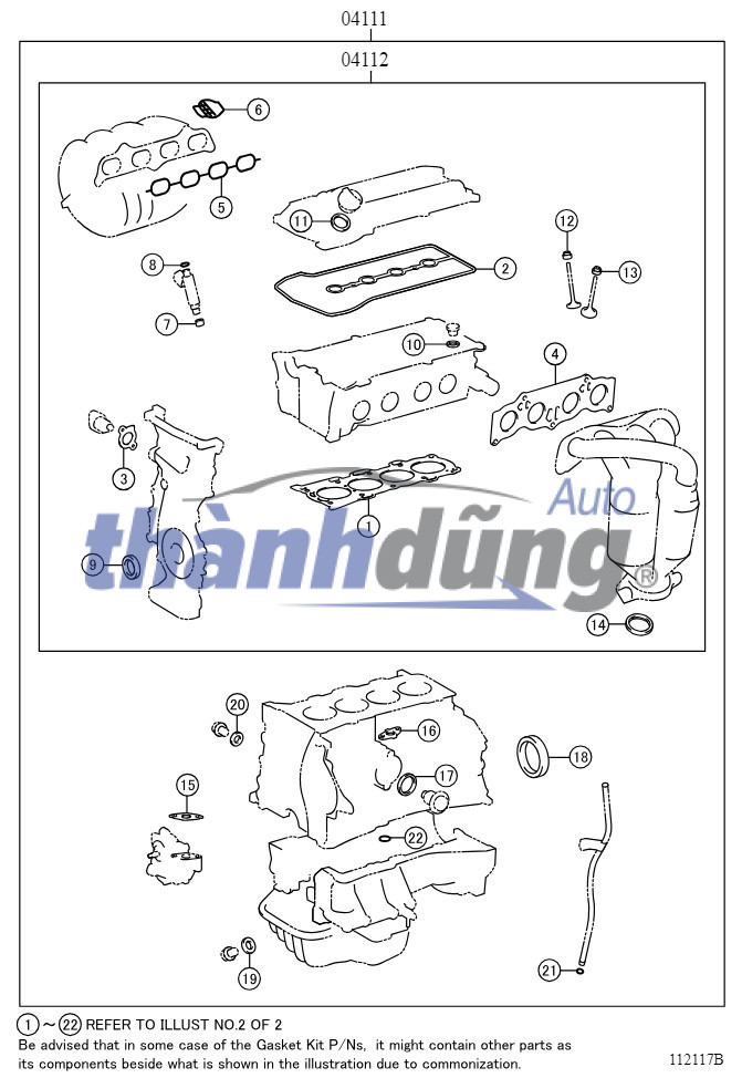gioăng đại tu + gioăng quy lát + gioăng mặt máy