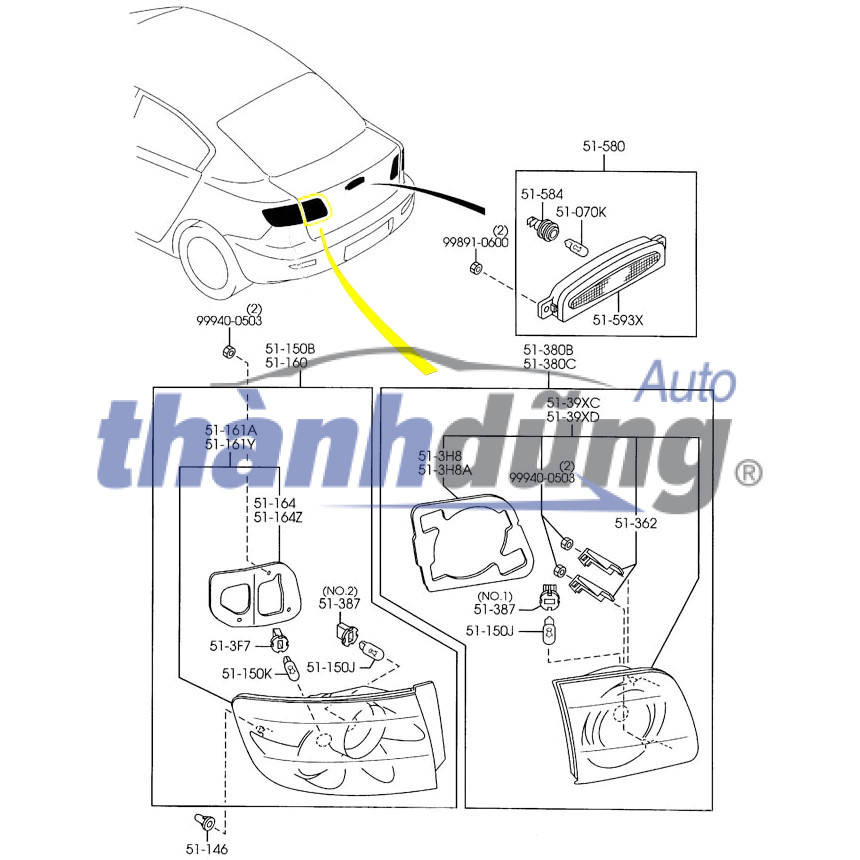 đèn hậu + ốp mặt đèn hậu