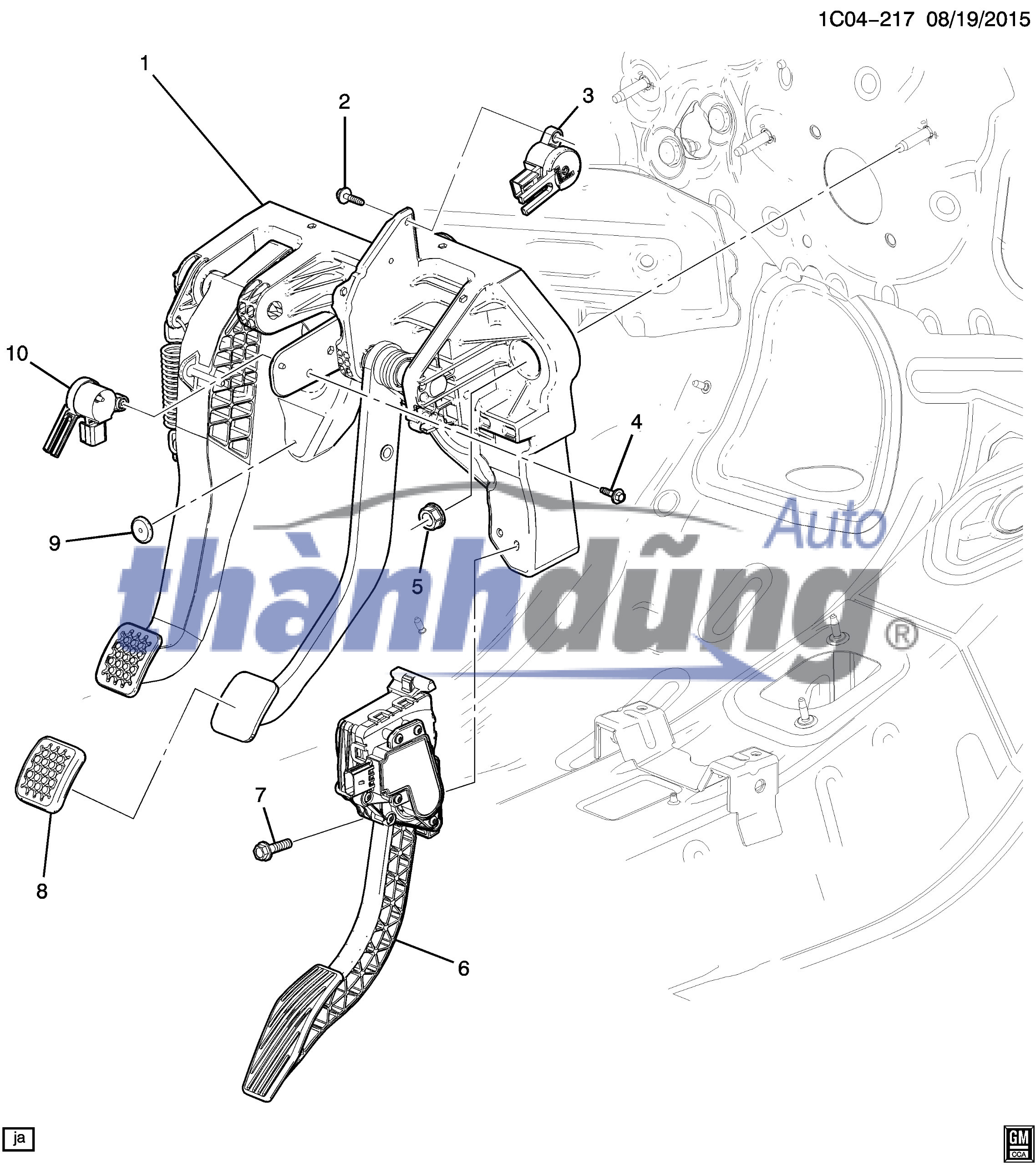 bàn đạp chân ga, bàn đạp chân côn, chân phanh